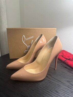 Christian Louboutin Pigalle Follies 100 Patent Nude 37.5
